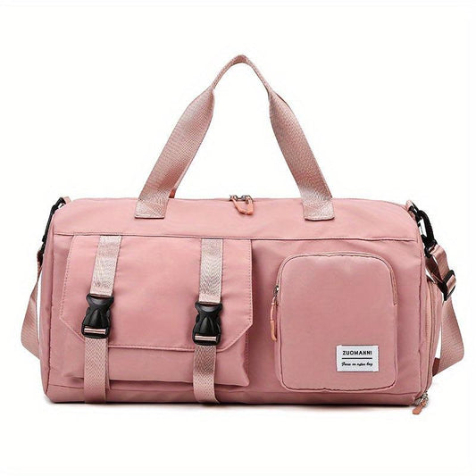 Large Capacity Duffle Bag Nylon Lightweight Luggage Bag With Shoe Compartment