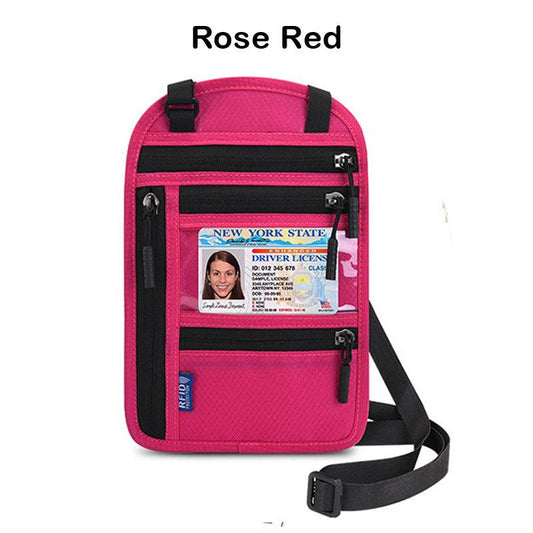 RFID Passport Bag Neck Hanging Storage Bag Wallet
