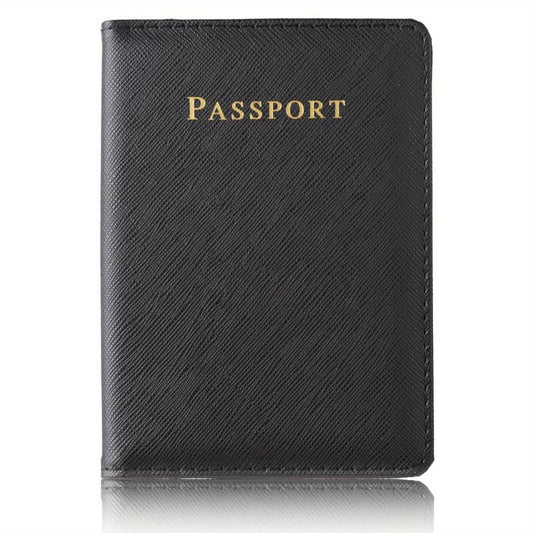 Cross Pattern PU Leather Passport Cover card ID Holder