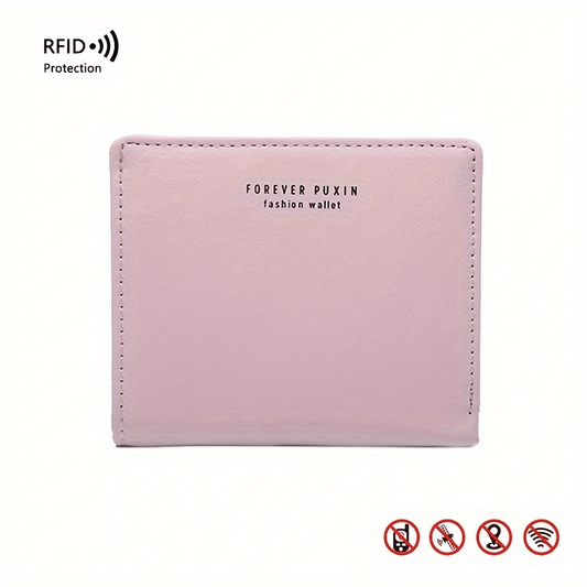 Women's Short Wallet RFID Blocking Card Slots Coin Purse