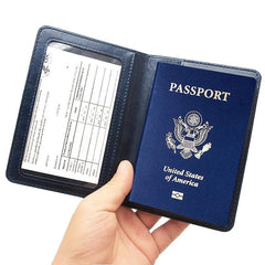 Vaccine Card and Passport Protector, PU Leather, Slot for Vaccine Card