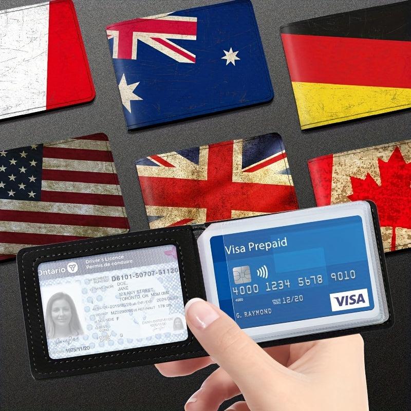 Flag PU Leather Card Holder Multifunctional