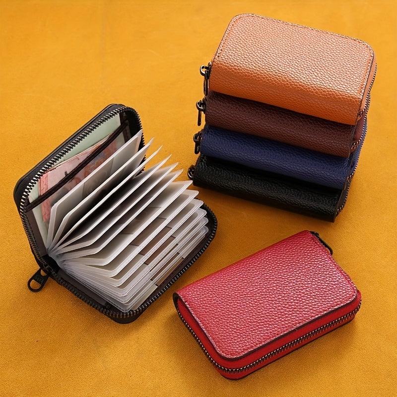 26 Card Slots PU Leather Credit Card Storage Bag Unisex Texture Driving Coin Pur