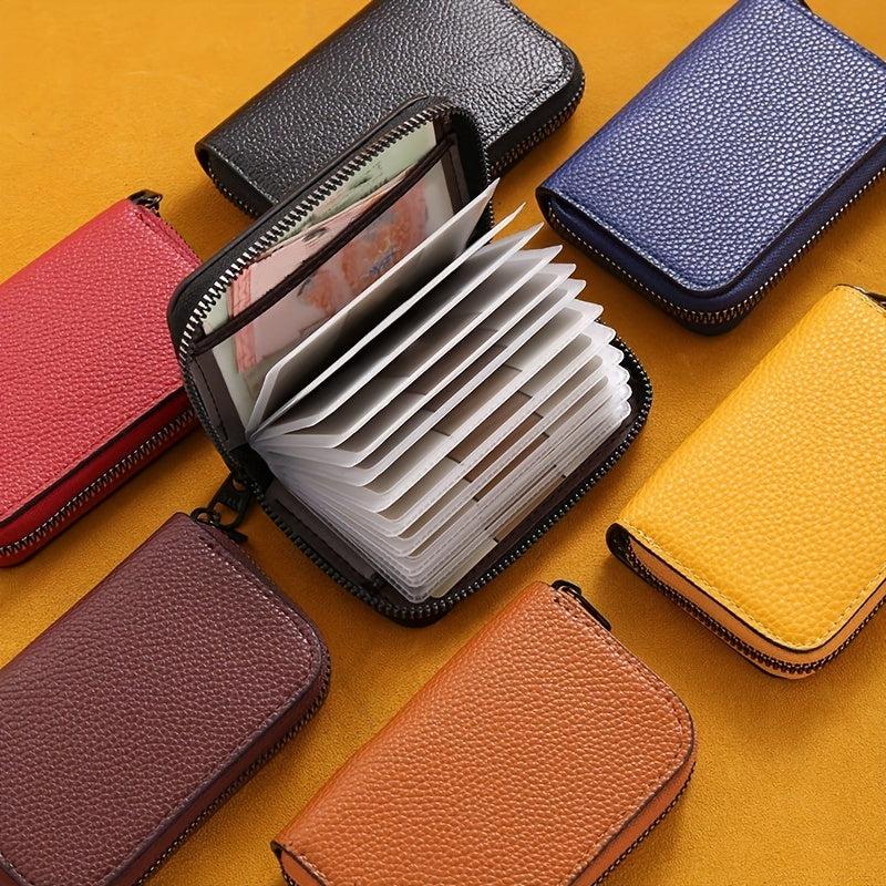 26 Card Slots PU Leather Credit Card Storage Bag Unisex Texture Driving Coin Pur