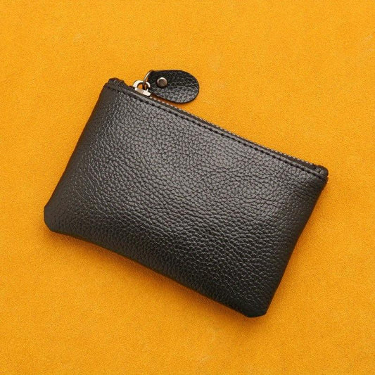 Large Capacity PU Leather Lychee Pattern Coin Purse Mini Zipper Coin Purse