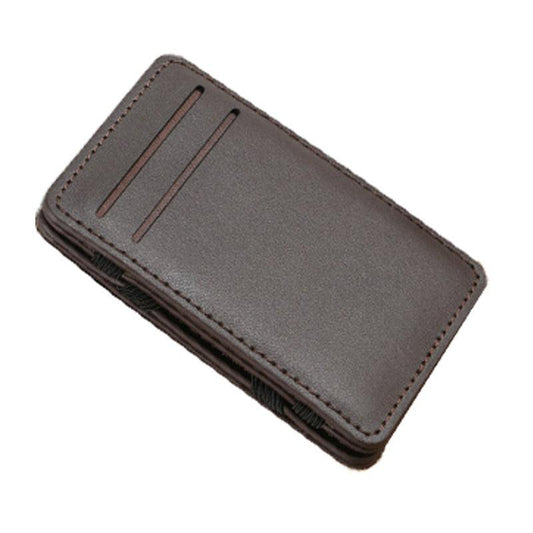 Unisex Ultra Thin Minimalist Pocket Money Card Slot PU Leather