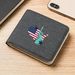 Men's Canvas Short Wallet Casual Pocket Thin Money Card Licence Bag