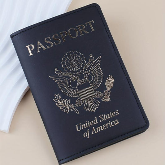 Embossed Pattern Passport Holder Credit Card Case