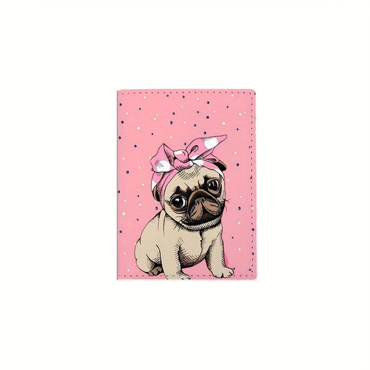 Dog Pattern Passport Bag Travel Passport Holder PU Leather Protector Cover
