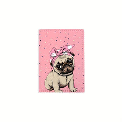 Dog Pattern Passport Bag Travel Passport Holder PU Leather Protector Cover