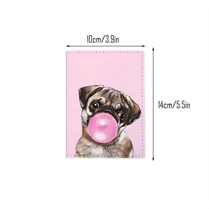Dog Pattern Passport Bag Travel Passport Holder PU Leather Protector Cover