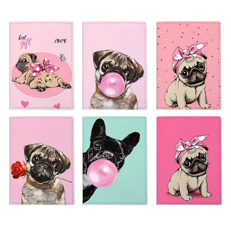 Dog Pattern Passport Bag Travel Passport Holder PU Leather Protector Cover