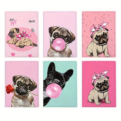 Dog Pattern Passport Bag Travel Passport Holder PU Leather Protector Cover