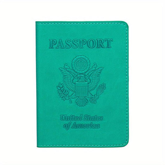 US Embossed Leather Passport Cover Protector Slim Travel Accessories