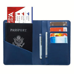 US Embossed Leather Passport Cover Protector Slim Travel Accessories
