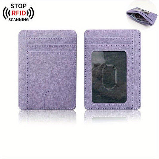 RFID Blocking Card Holder PU Leather Portable Card Holder