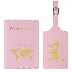 Passport Cover and Luggage Tag Set for Travel