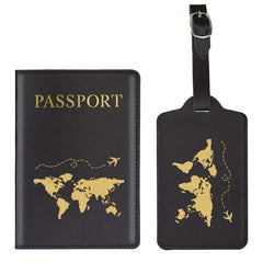 Passport Cover and Luggage Tag Set for Travel
