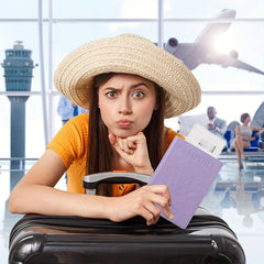 Passport Protector & Vaccine Card Holder Travel Case PU Leather