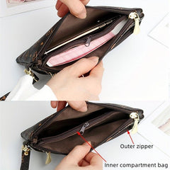 Vintage Print Long Wallet PU Leather Coin Purse Women's Clutch Bag