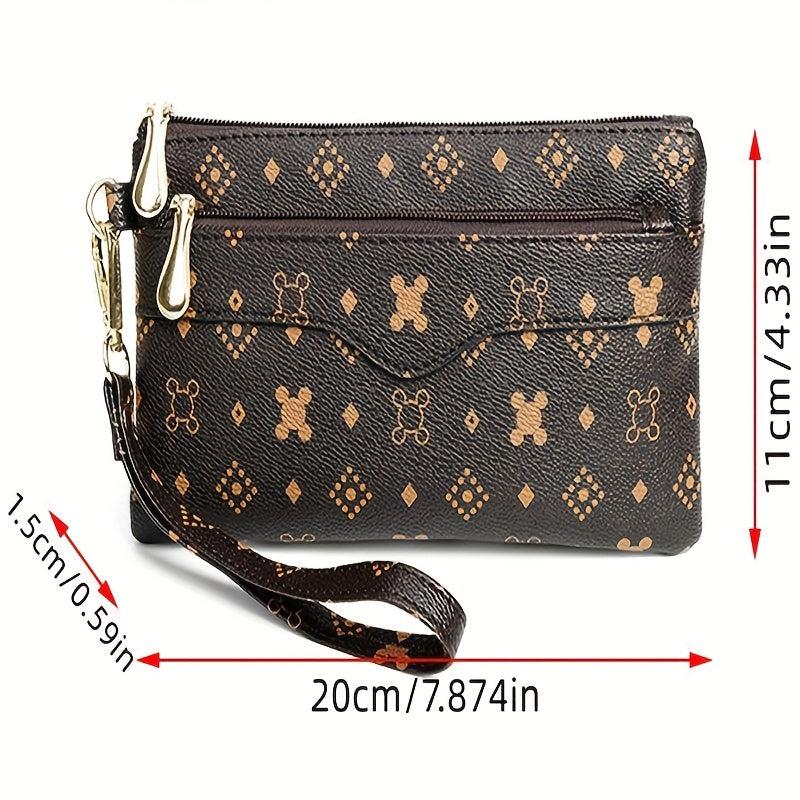 Vintage Print Long Wallet PU Leather Coin Purse Women's Clutch Bag