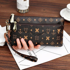 Vintage Print Long Wallet PU Leather Coin Purse Women's Clutch Bag