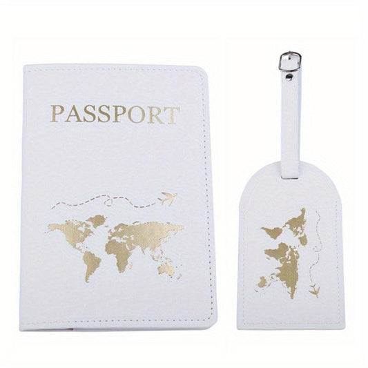 Leather Passport Protection and Luggage Tag Set