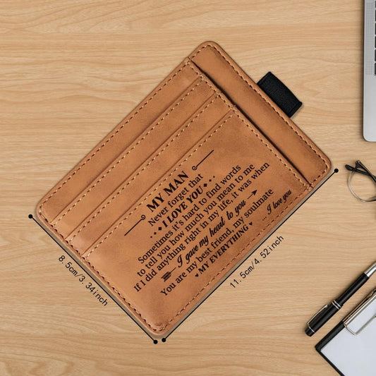 Vintage PU Leather Wallet Coin PurseCard Holder For Men