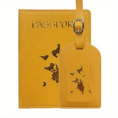 Map Bronzing Luggage Tag and Passport Holder Set