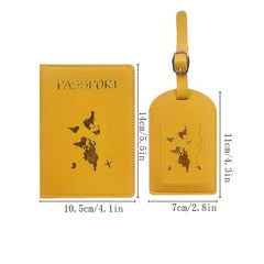 Map Bronzing Luggage Tag and Passport Holder Set