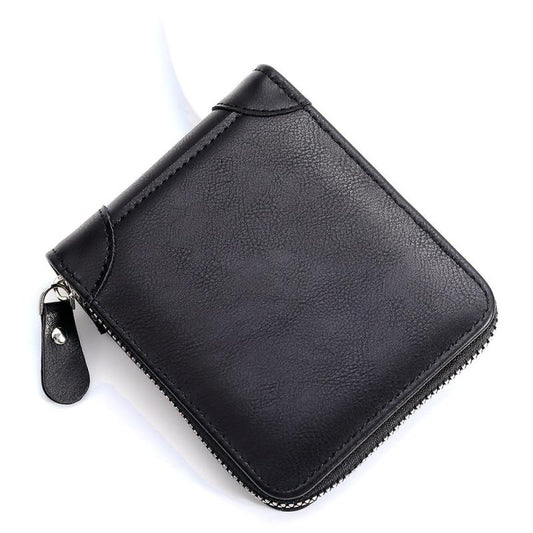 Retro Men's Wallet PU Leather Business Casual Coin Purse Zipper Wallet