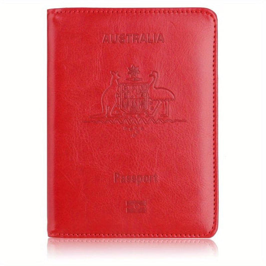 PU Leather Passport Holder Travel Ticket Business Card Organizer