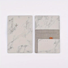 Marble Pattern Passport Holder RFID Blocking PU Leather