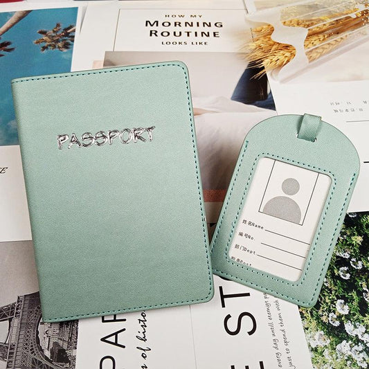 Travel Passport Holder & Luggage Tag Set