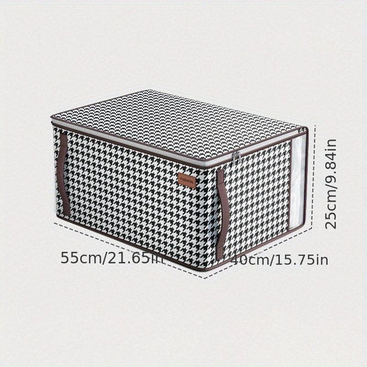 Houndstooth Pattern Zipper Bag Large Capacity Storage Organizer