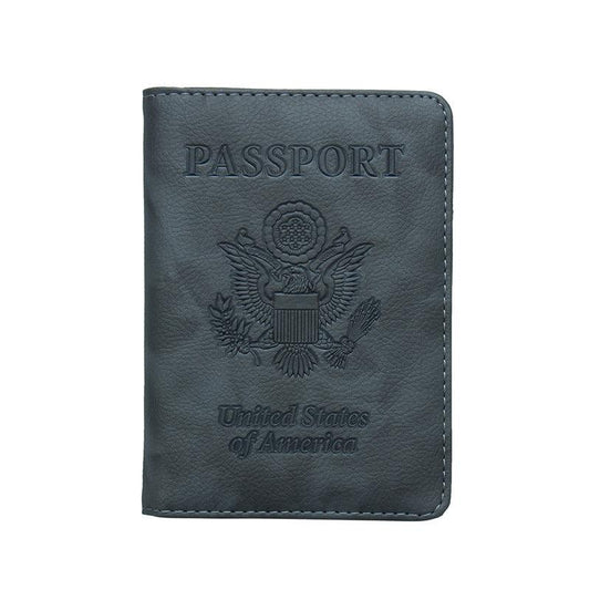 Passport Holder Vaccine Card Slot PU Leather Passport Cover Case