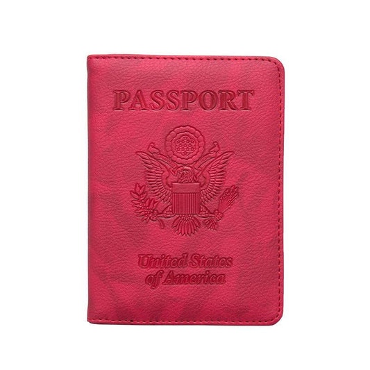 Passport Holder Vaccine Card Slot PU Leather Passport Cover Case