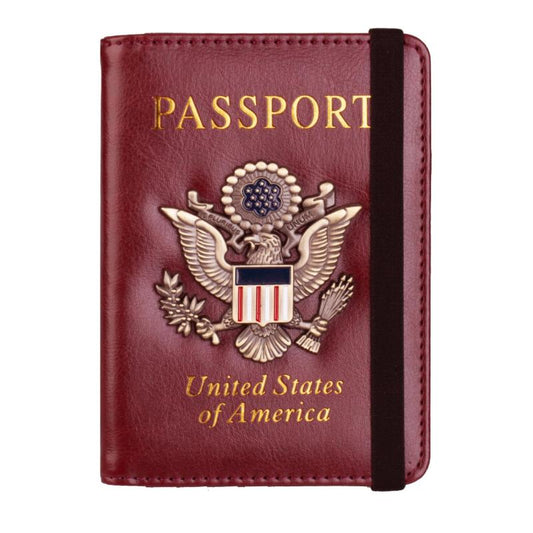 RFID Blocking Passport Holder Travel Wallet Leather Card Case