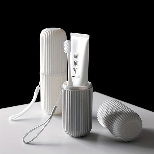 Portable Toothbrush Storage Box Cylinder Mouthwash Cup Travel Holder