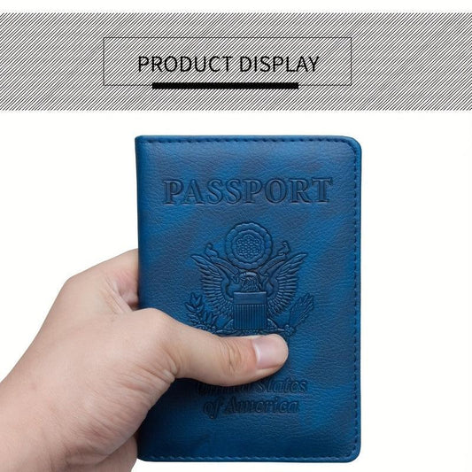 Red Lychee Grain Passport Holder Embossed PU Air Ticket Case