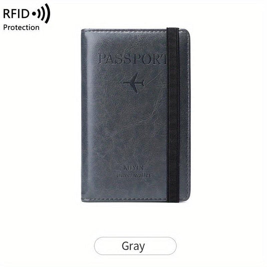 High RFID Blocking Passport Cover Card Holder PU Leather Travel Wallet