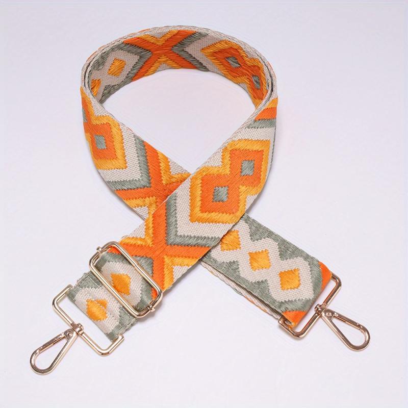Geometric Embroidery Adjustable Purse Strap Wide Handbag Belt