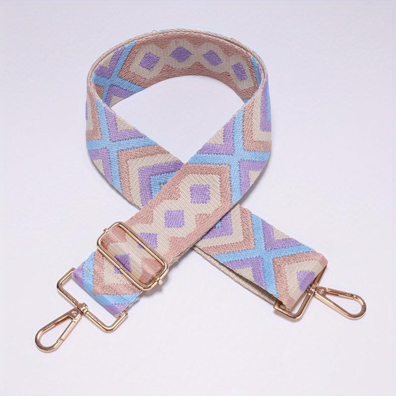 Geometric Embroidery Adjustable Purse Strap Wide Handbag Belt