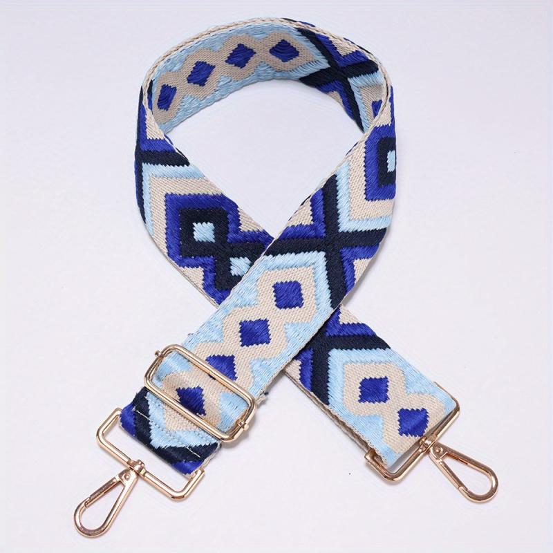 Geometric Embroidery Adjustable Purse Strap Wide Handbag Belt