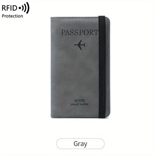 RFID Blocking Passport Holder Wallet PU Leather