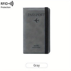 RFID Blocking Passport Holder Wallet PU Leather
