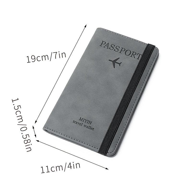 RFID Blocking Passport Holder Wallet PU Leather