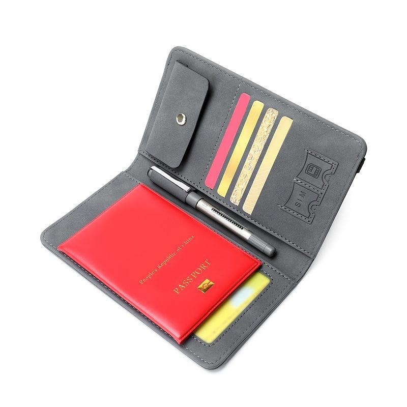 RFID Blocking Passport Holder Wallet PU Leather