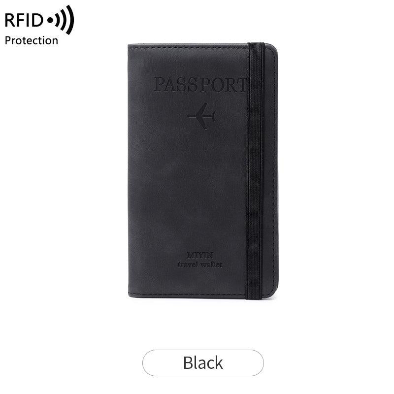 RFID Blocking Passport Holder Wallet PU Leather