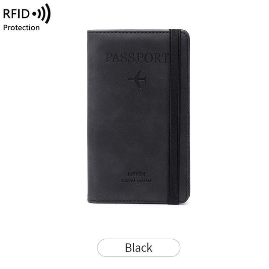 RFID Blocking Passport Holder Wallet PU Leather